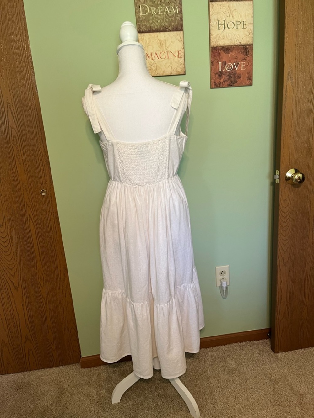 Forever 21 White Button Down the Front Sundress - Size L - Picture 3 of 11